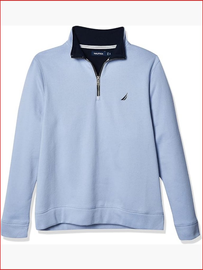 Men's Solid 1/4 Zip Fleece Sweatshirt Pullover Long Sleeve
